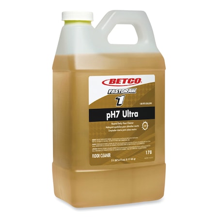 Betco pH7 Ultra Neutral Cleaner, Lemon Scent, 2 L Bottle, 4PK 1784700